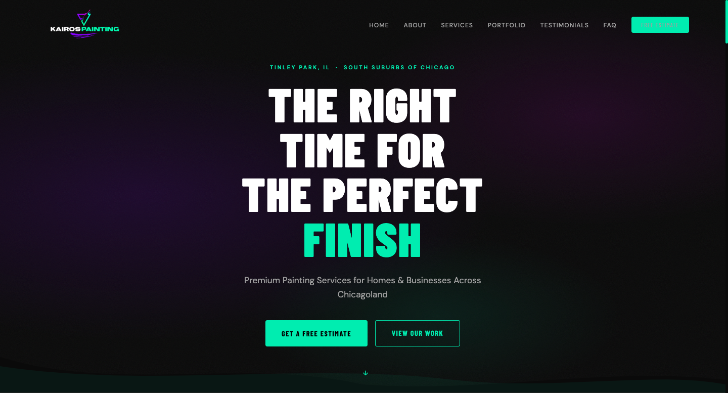 Kairos Painting Services website built by Justin Idrovo